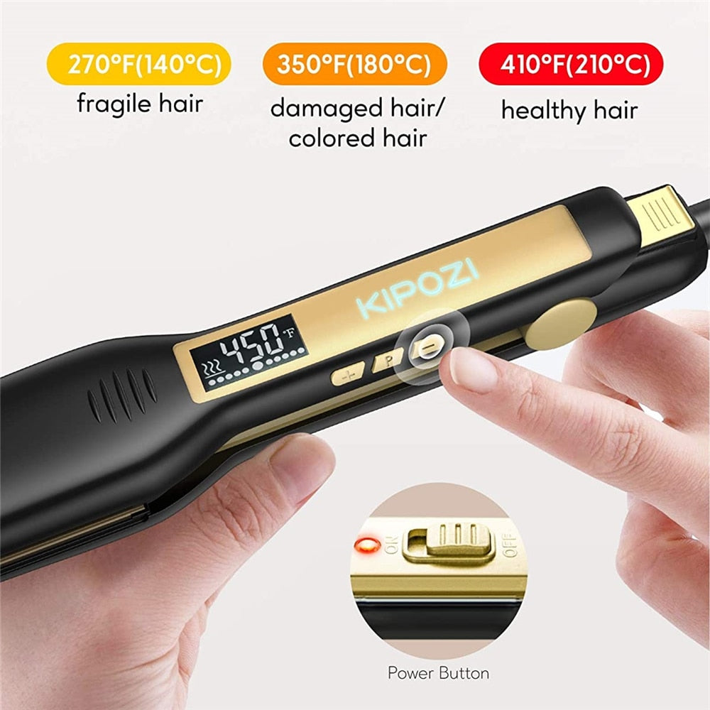 2023 KIPOZI Professional Titanium Flat Iron Hair Straightener with Digital LCD image 3