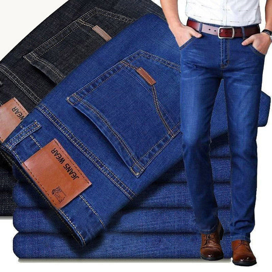 2024 NEW Men's Fashion Business Jeans Classic Style Casual Stretch Slim Jean Pa image 0