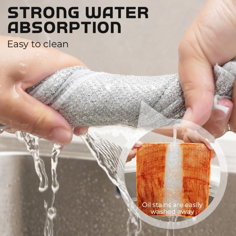 20/1pcs Magic Cleaning Cloth Thickened Double -sided Metal Steel Wire Rags Kitc image 12
