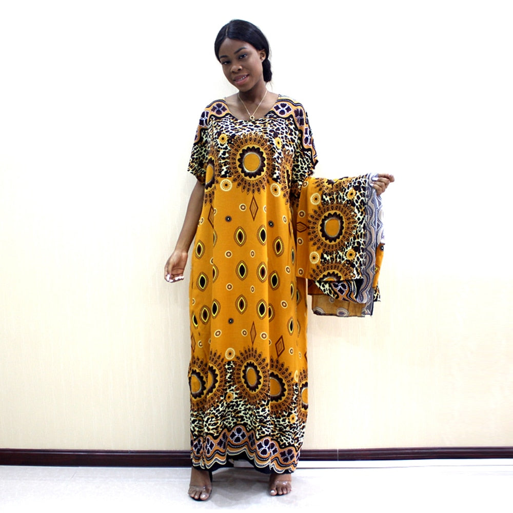 Bohemian Traditional Print Outfit Elegant Nigerian Loose African Dress Autumn F image 0