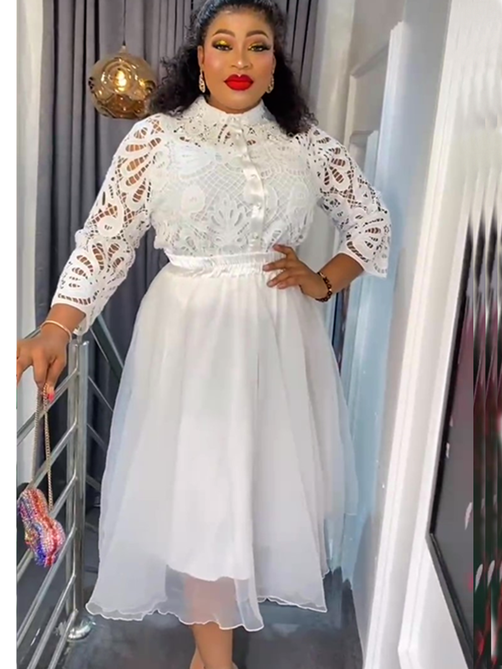 Plus Size African Party Dresses for Women 3 PCS Set Tops and Skirts Suits Elega image 4