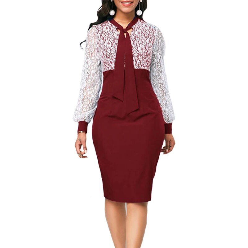 RIMIUT Women Lace Dresses Plus Size 3xl 4xl Elegant Lady Party Wedding Dresses image 5