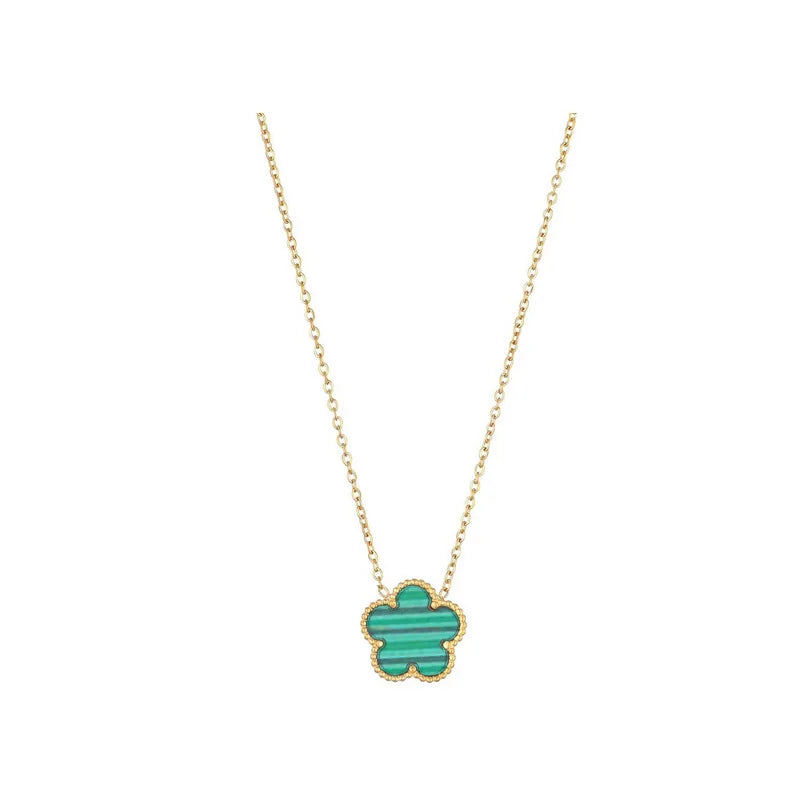14K Gold Plated Five-leaf Clover Link Bracelets White Black Blue Gold Red Green image 4