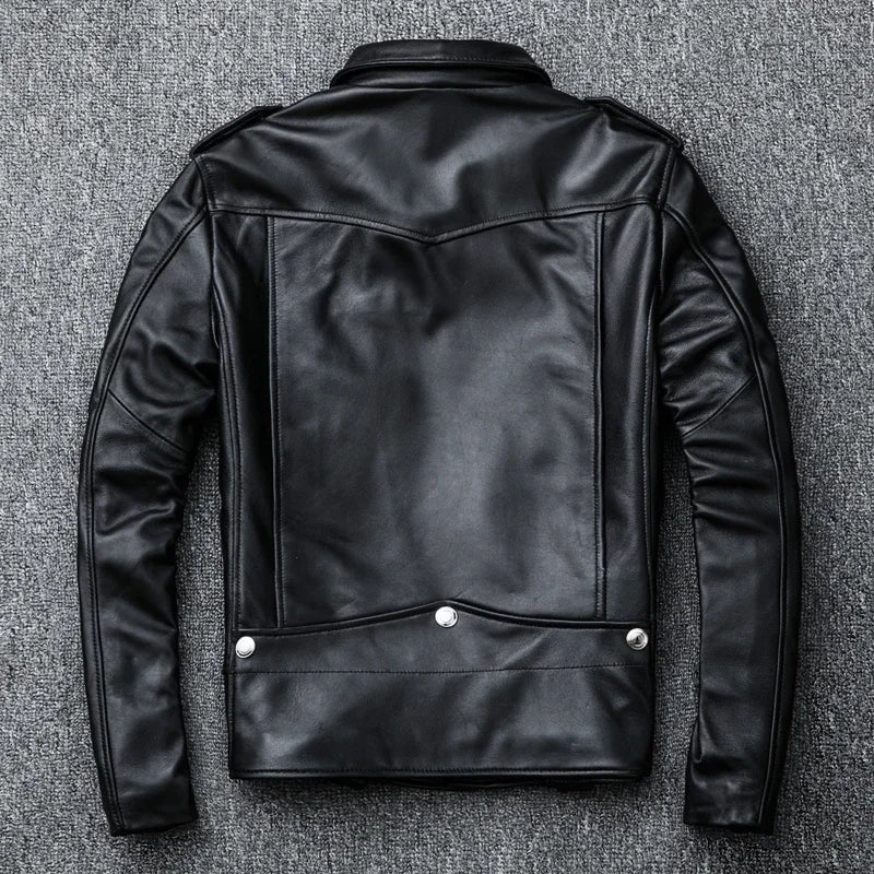 Spring Classical Perfecto Jacket Genuine Leather Motorcycle Jackets Men New Zea image 1