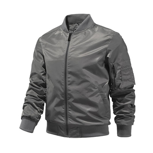 2024 Spring Summer Bomber Jacket Men Solid Color Fashion Aviator Baseball Jacke image 0