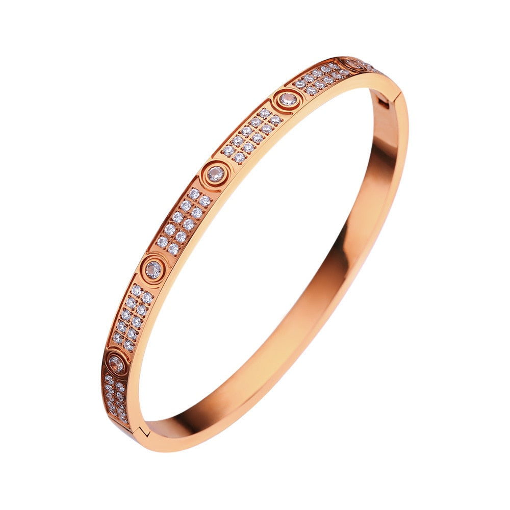 2023 New Design Gold Color Zircon And Cross Nut Nail Bracelet Gold & Bangle For image 8