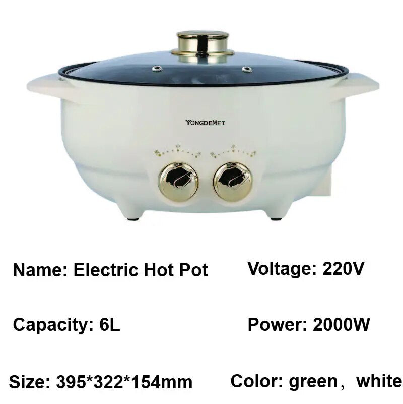 6L Electric Hot Pot Mandarin Duck Pot Non Stick Barbecue Integrated Pot Large C image 7