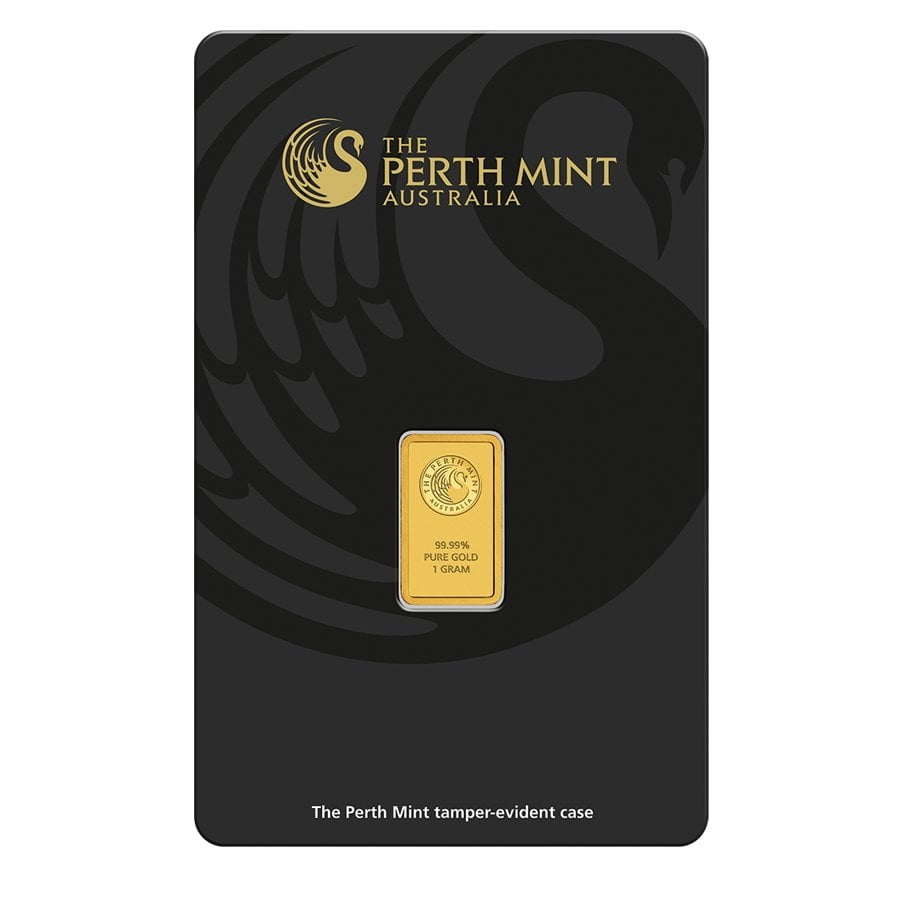 1 gram Perth Mint Gold Bar .9999 Fine (In Assay) image 2