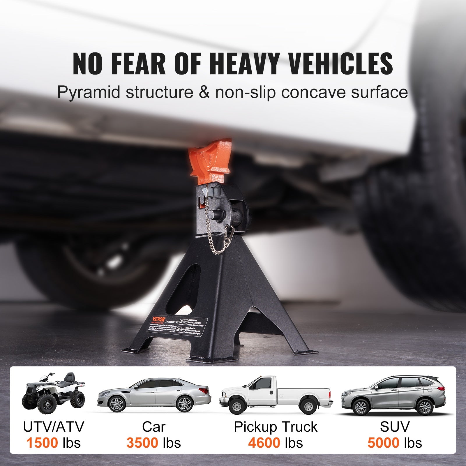 VEVOR Jack Stands 3/6 Ton (6000/12000 lbs) Capacity Car Jack Stands Double Lock image 7