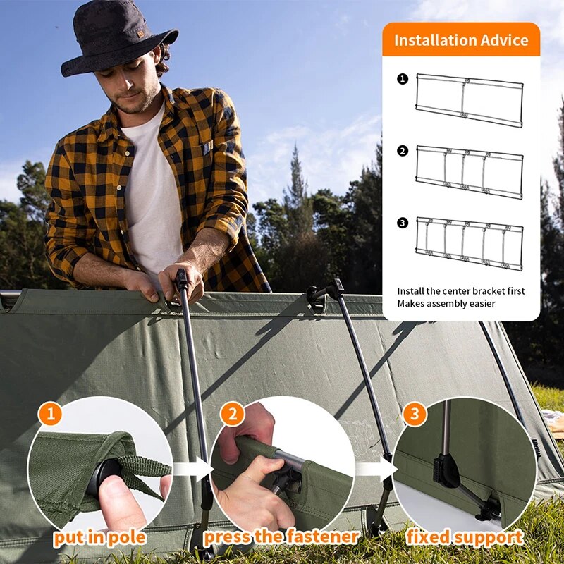 Naturehike Camping Cot Portable Folding Bed Ultralight Camping Bed Tent Bed Out image 5