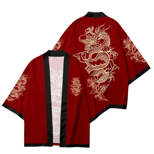 2024 3D Dragon Print Fashion Japanese Cardigan Haori Ladies Traditional Asian D image 0