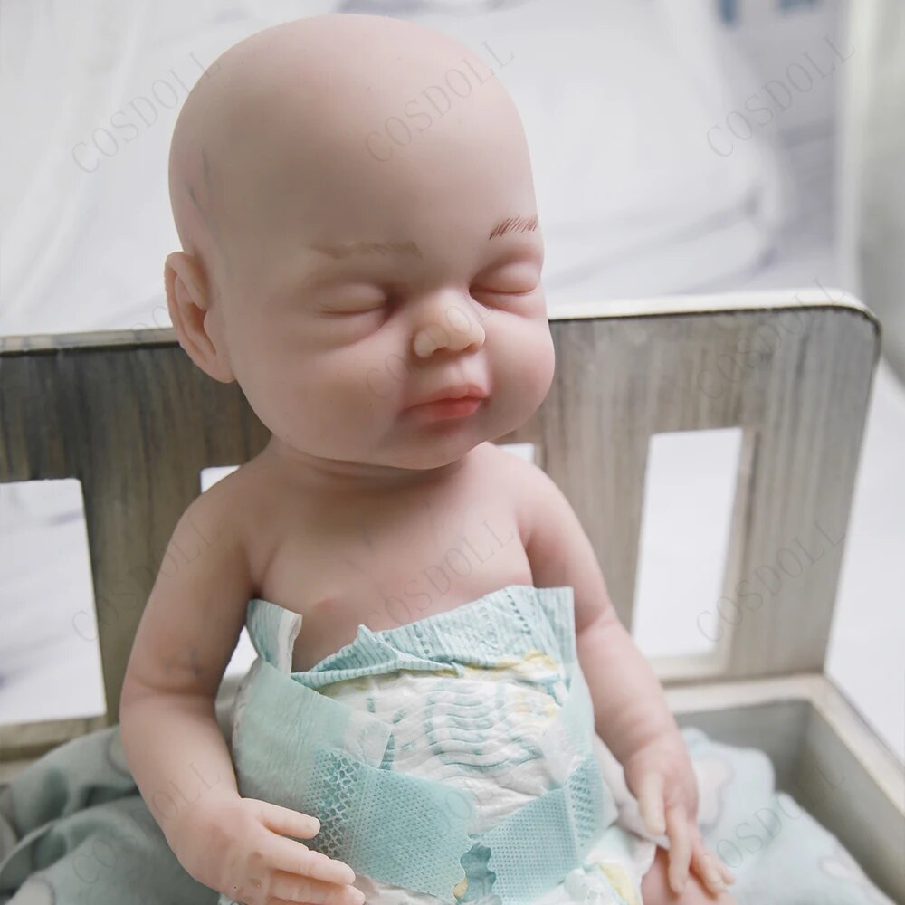 COSDOLL 39cm 1.75kg Full Body Silicone Reborn Dolls Eyes Closed Realistic Newbo image 3