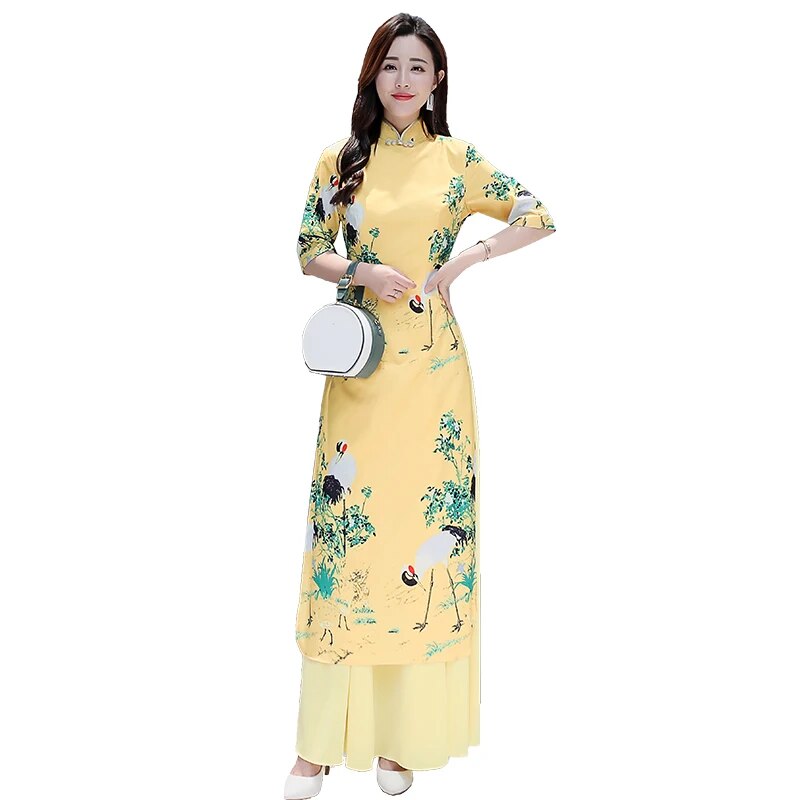 2020 Aodai Vietnam Clothing Cheongsam Qipao Chinese Dress Vietnamese Traditiona image 4