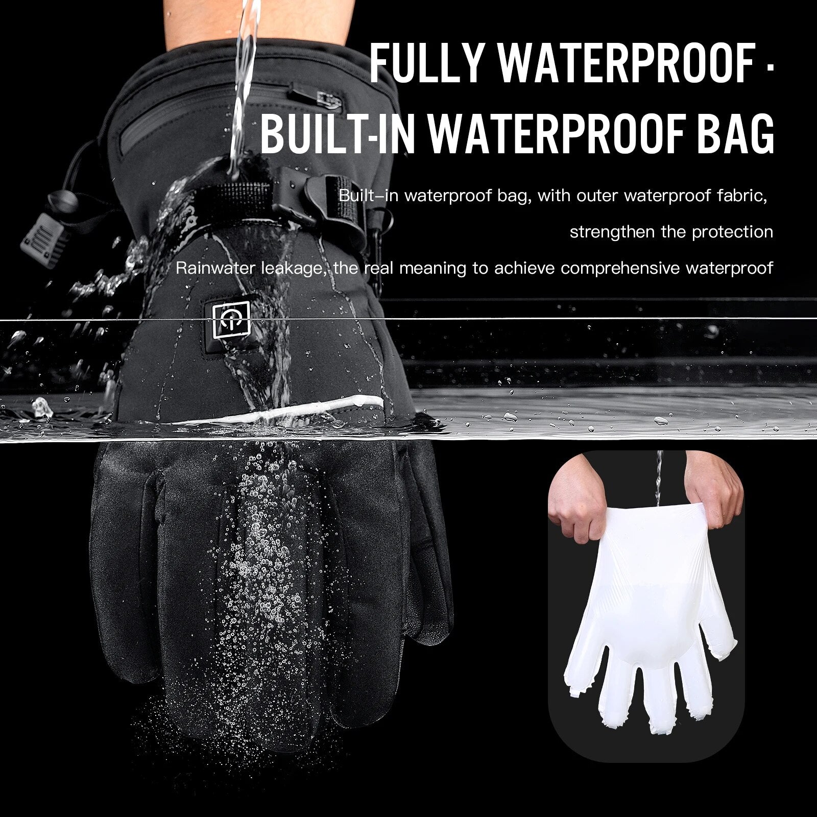Waterproof Heated Rechargeable Gloves Electric Heated Gloves Thermal Heat Glove image 2