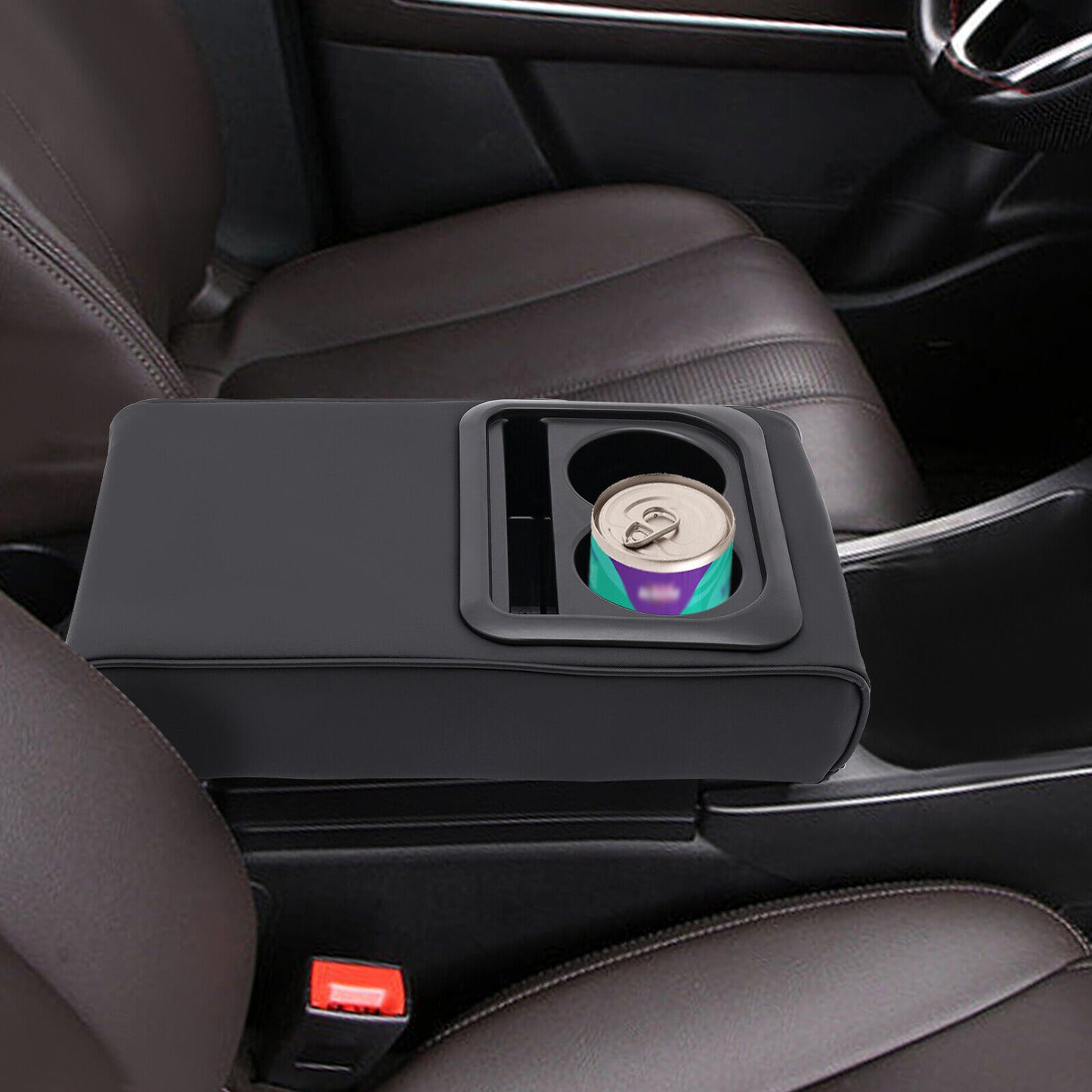 Universal Car Armrest Cushion Pad Center Console Storage Box Cover Cup Holder image 3