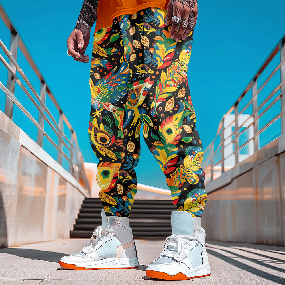 2024 New Men's Spring/Fall casual fashion style sports pants 3D printed Vintage image 2