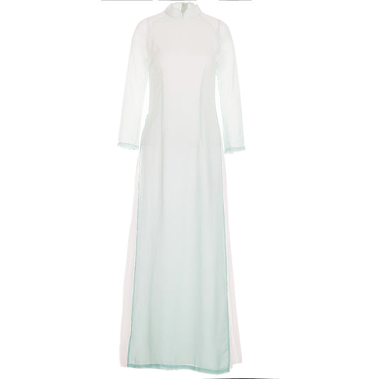 Ao Dai Vietnam Dress Women Traditional Improved Long Cheongsam Chinese Dress Qi image 0