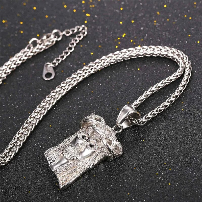 U7 Jesus Piece Christian Necklace Silver/Gold Color Stainless Steel Pendant & C image 7