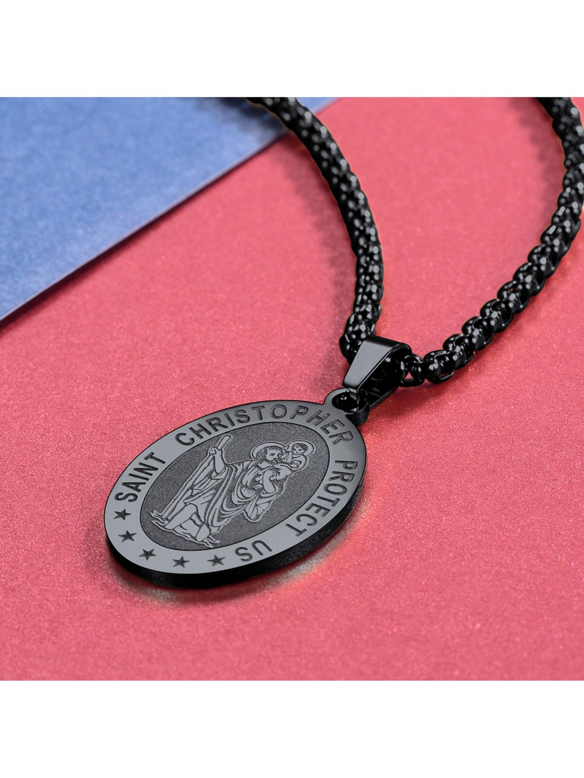 FaithHeart Saint Christopher Necklace for Men Women Stainless Steel/Gold/Black  image 13