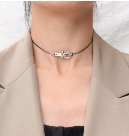 Titanium With 18 K Gold Snake Chain Knot Necklaces Women Jewelry Punk Designer image 6