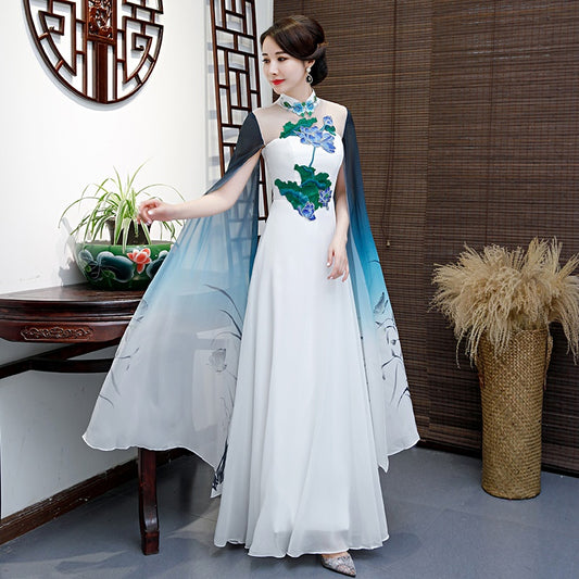 Vietnam Traditional Dress Aodai Costume Cheongsam Vestido Qipao Ao Dai Dress Pl image 0