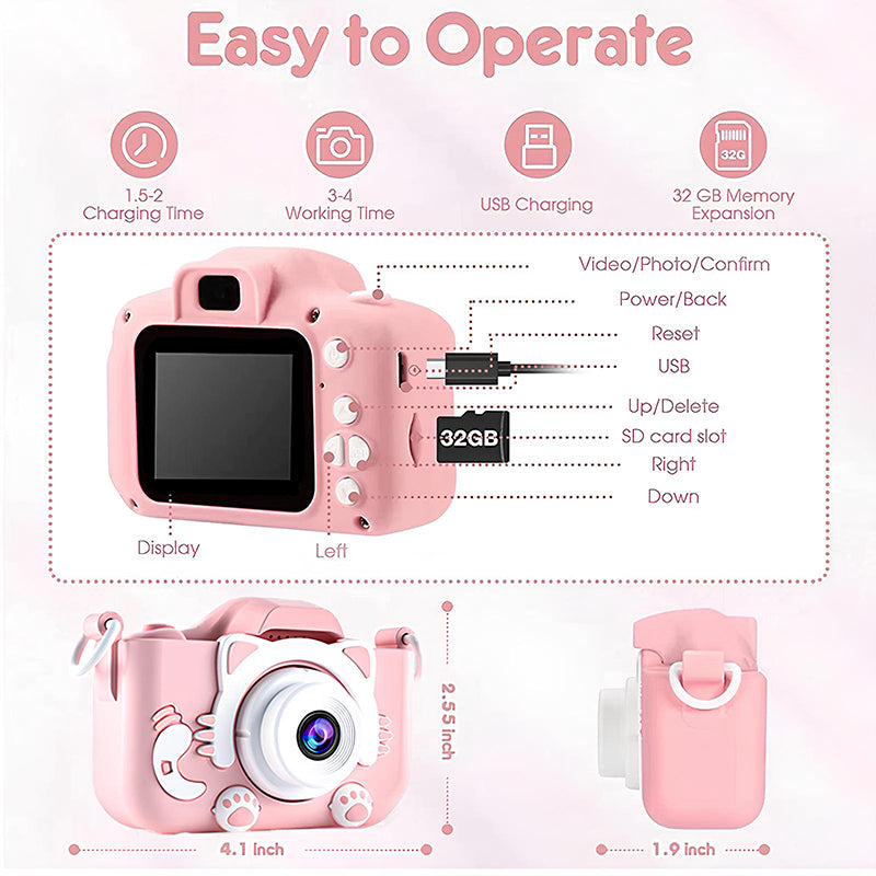 Kids Camera Toys Mini Camera Kids Digital Camera With Video Cartoon Soft Silico image 6