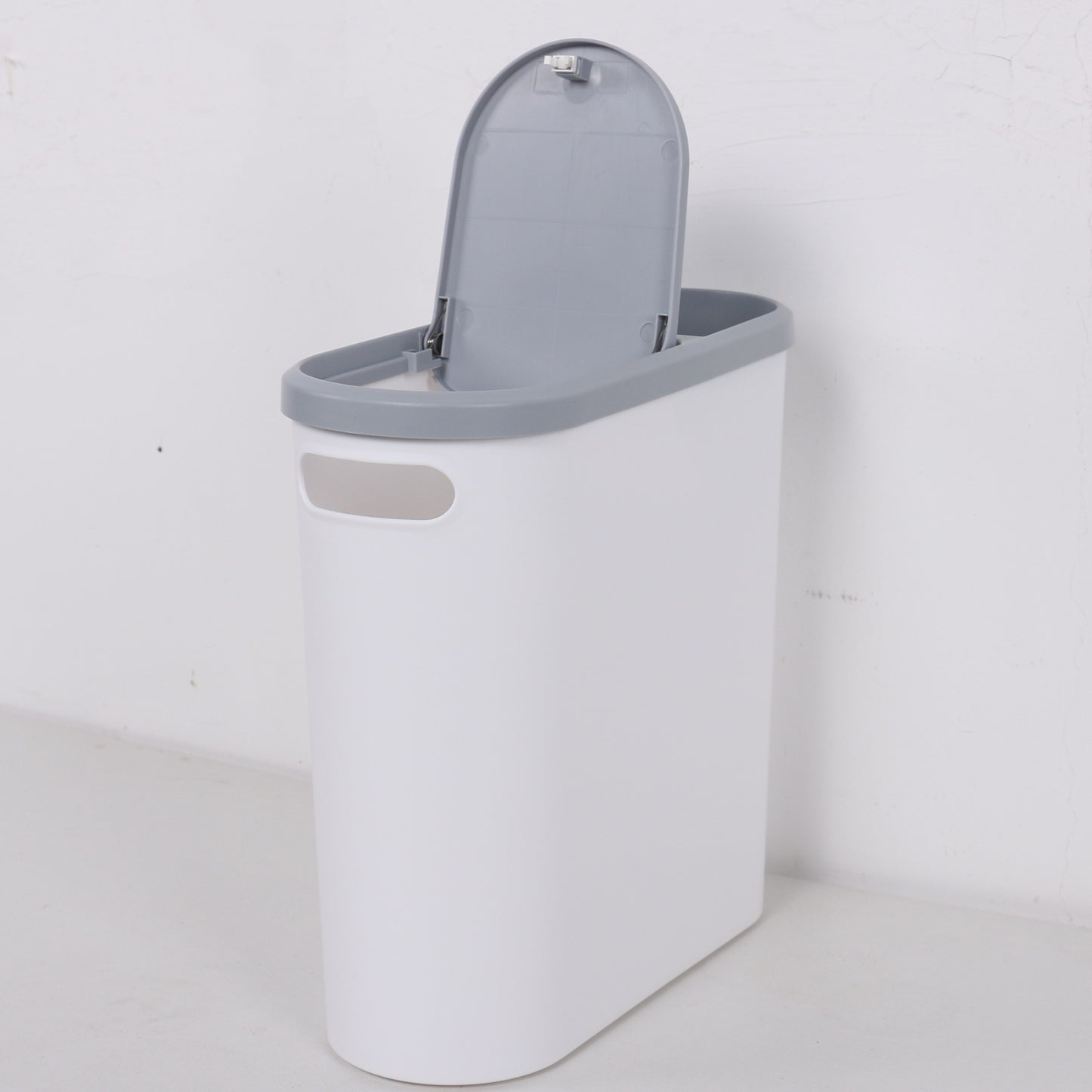 2/1 Pack Bathroom Trash Can, Small and Durable Plastic Trash Can with Built-in  image 1