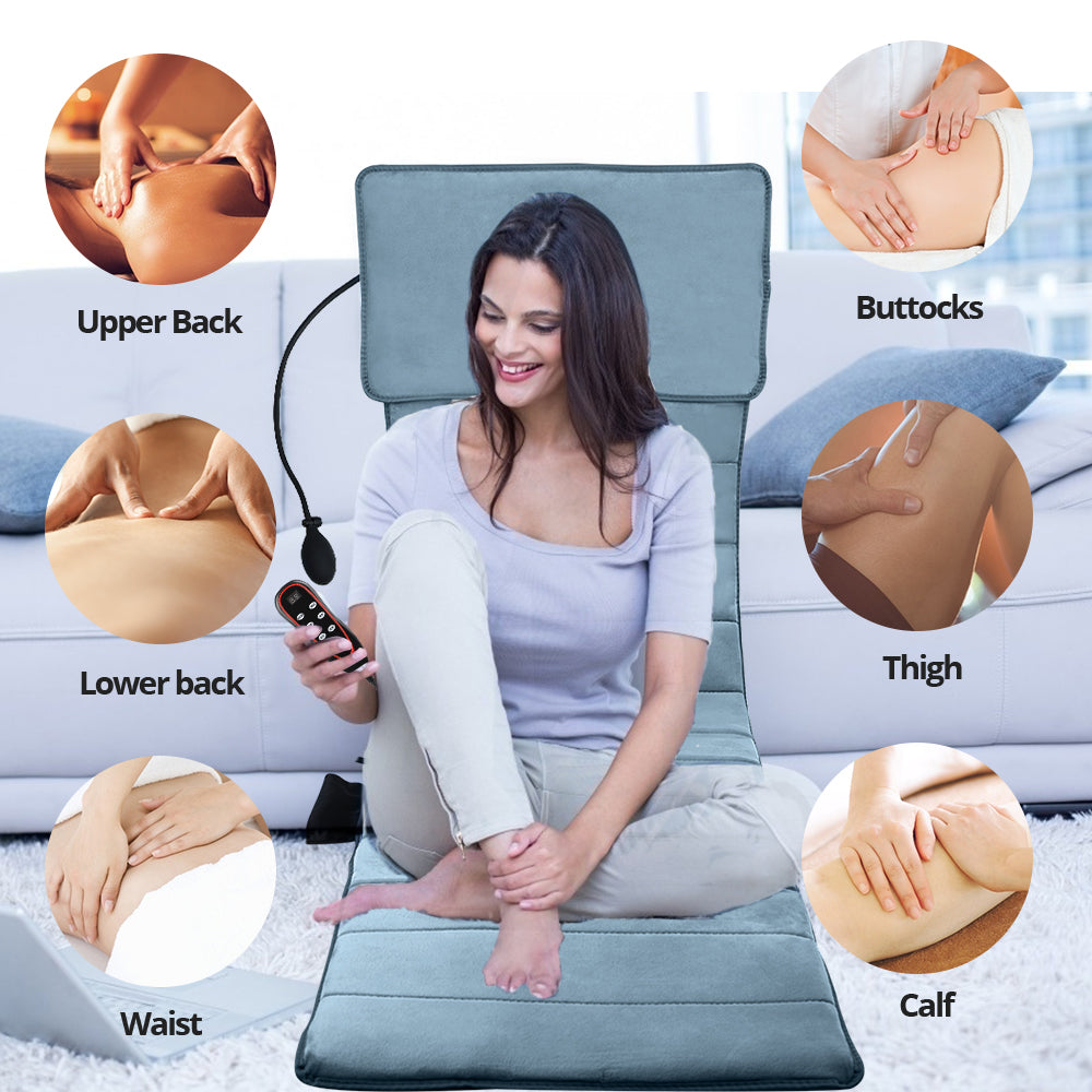 Electric Vibration Full Body Massage Mat Inflatable Air Pillow Home Office Heat image 4