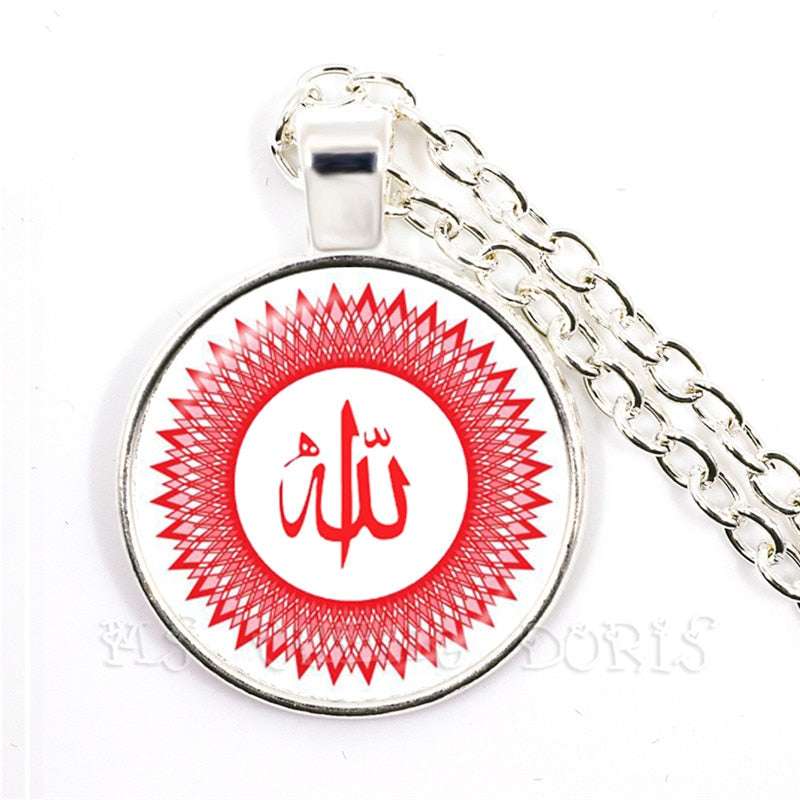 Gold-color 25mm Glass Muslim Islamic Allah Arab Muslim Necklace For Muhammad Re image 18