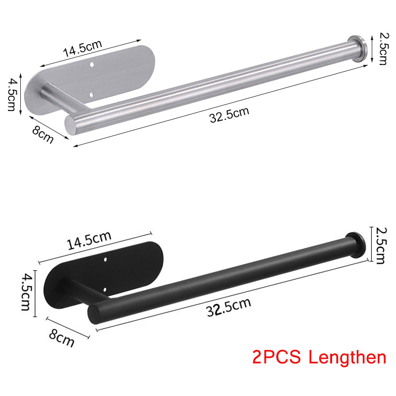 Stainless Steel Paper Towel Holder Adhesive Toilet Roll Paper Holder No Hole Pu image 4