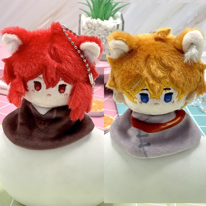 Genshin Impact Diluc Tartaglia Dolls Pendant Cosplay Anime Mini Plush Toys Back image 1