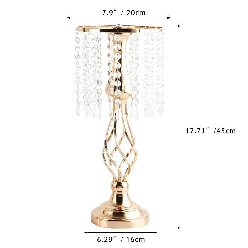 Exquisite Flower Twist Vase Crystal Candlestick Table Centerpiece Decor Flower image 6
