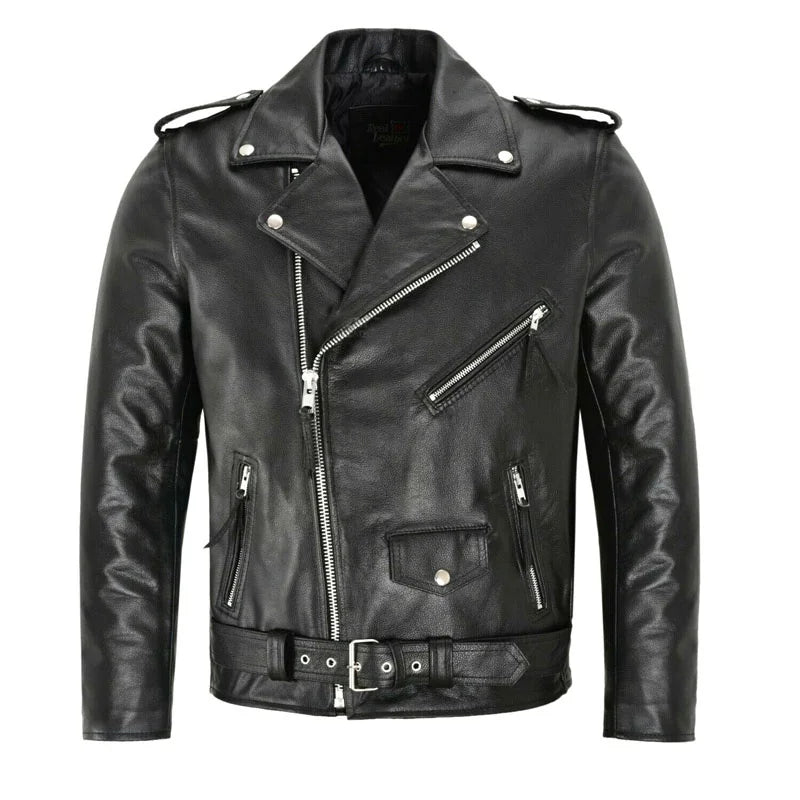 2024 Mens Fashion Leather Jacket Slim Fit Stand Collar PU Jacket Male Anti-wind image 1