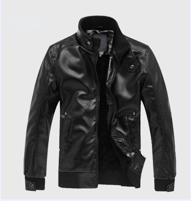 2023 Spring Autumn and Winter  Mens coats Slim Fit Motorcycle Mens Leather Jack image 3