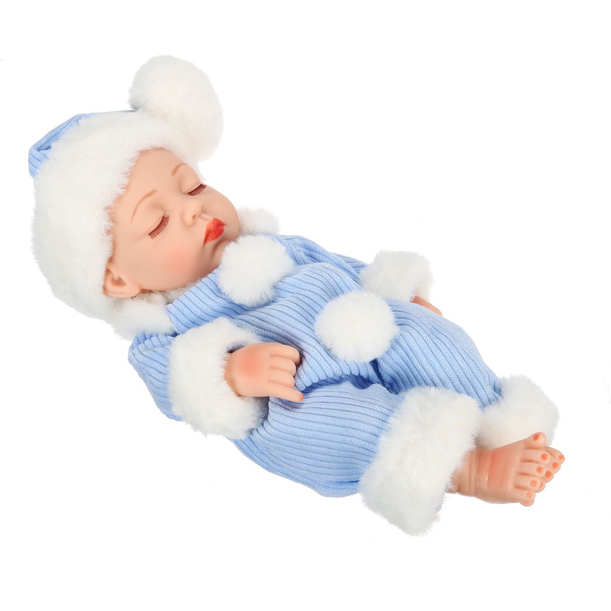 11inch Sleeping Baby Doll With Hat Rebirth Doll Realistic Baby Dolls Handmade Gi image 2