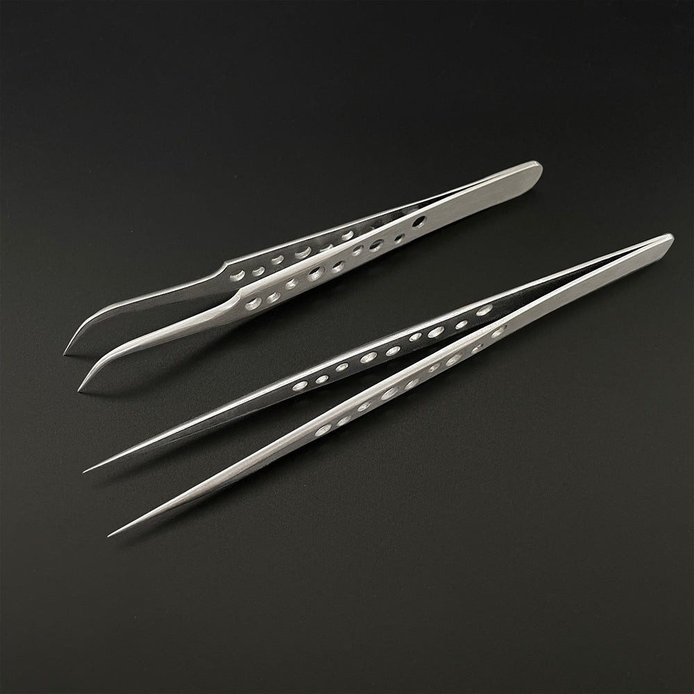 Industrial Tweezers Electronics Anti-static Curved Straight Tip Precision Stain image 4