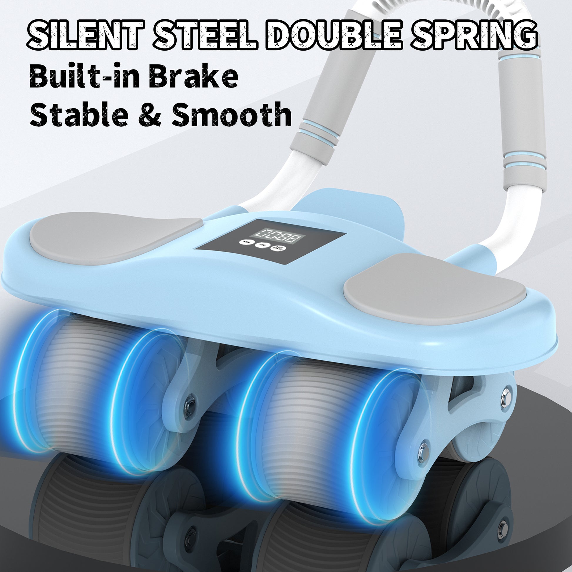 Automatic rebound abdominal roller with elbow support, knee pads and abdominal image 4