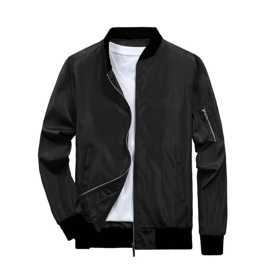 Men Jacket Bomber Outerwear Casual Hip Hop Zipper Coats Windbreaker Fashion Bas image 0