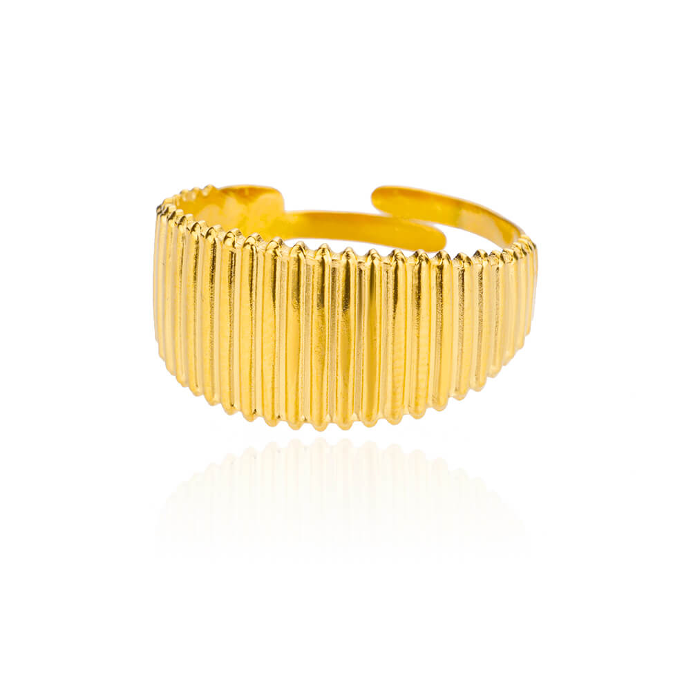 48 Style Women Stainless Steel Rings Gold Color Hollow Out Geometric Open Ring  image 37