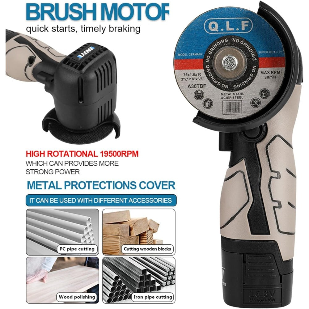 Cordless Brush Angle Grinder Kit,19500rpm Mini Electric Angle Grinding Tool wit image 4