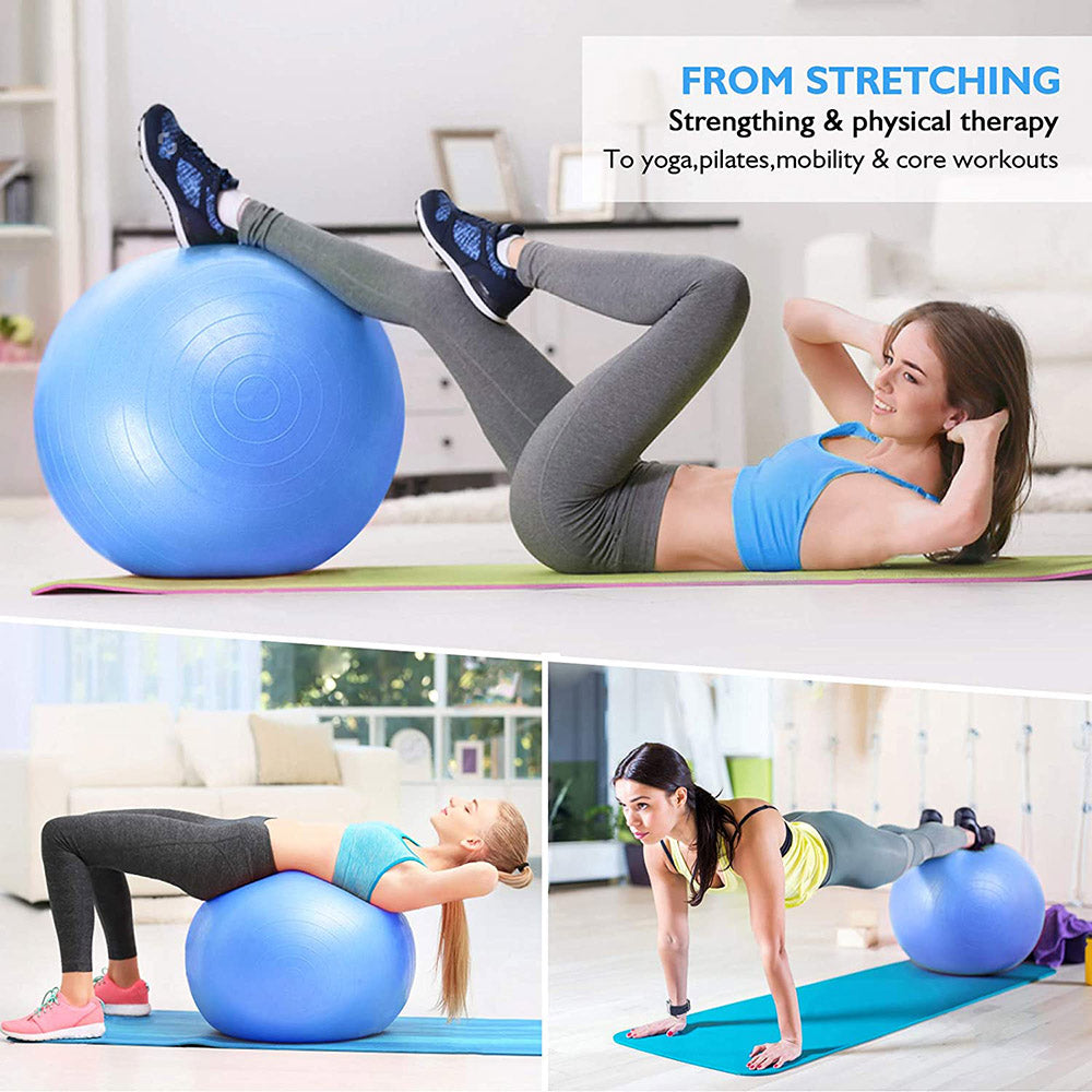 Yoga Ball for Fitness Gym Fitball Balance, Pilates Exercise Workout image 4