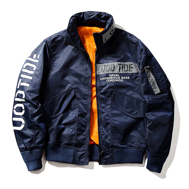 New Hip Hop Jacket Men High Quality Thick Army Navy Military Motorcycle Ma-1 Av image 4