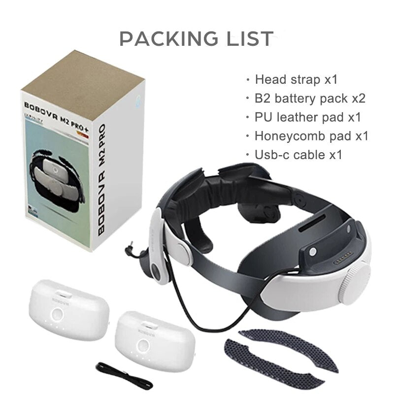 BOBOVR M2 Pro Battery Head Strap Compatible with Oculus Quest 2 Elite Halo Stra image 10