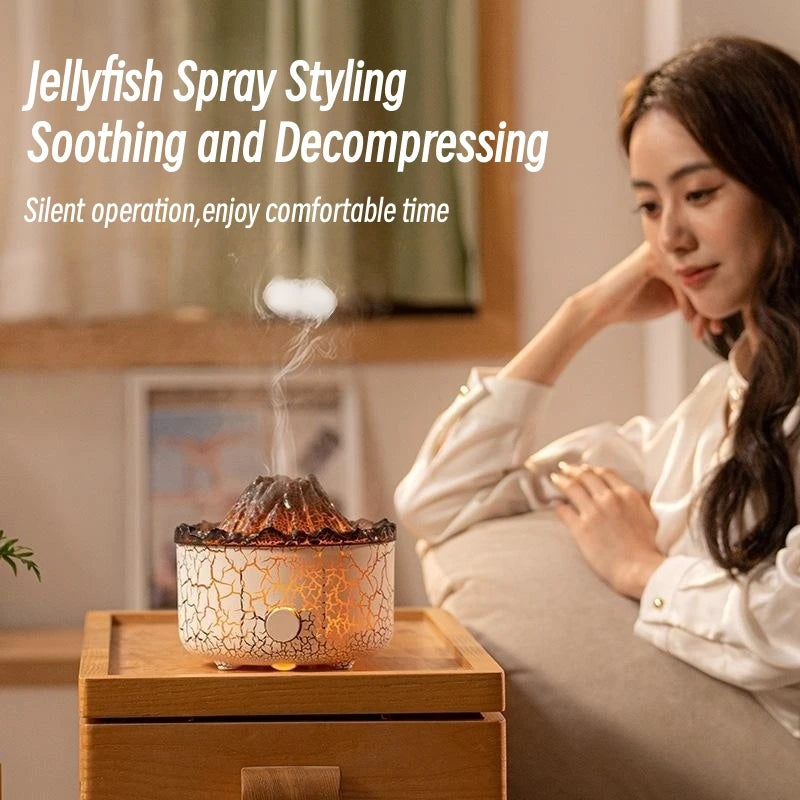 Volcano Aromatherapy Diffuser Smoke Ring Ultrasonic Air Humidifier with Flame L image 5