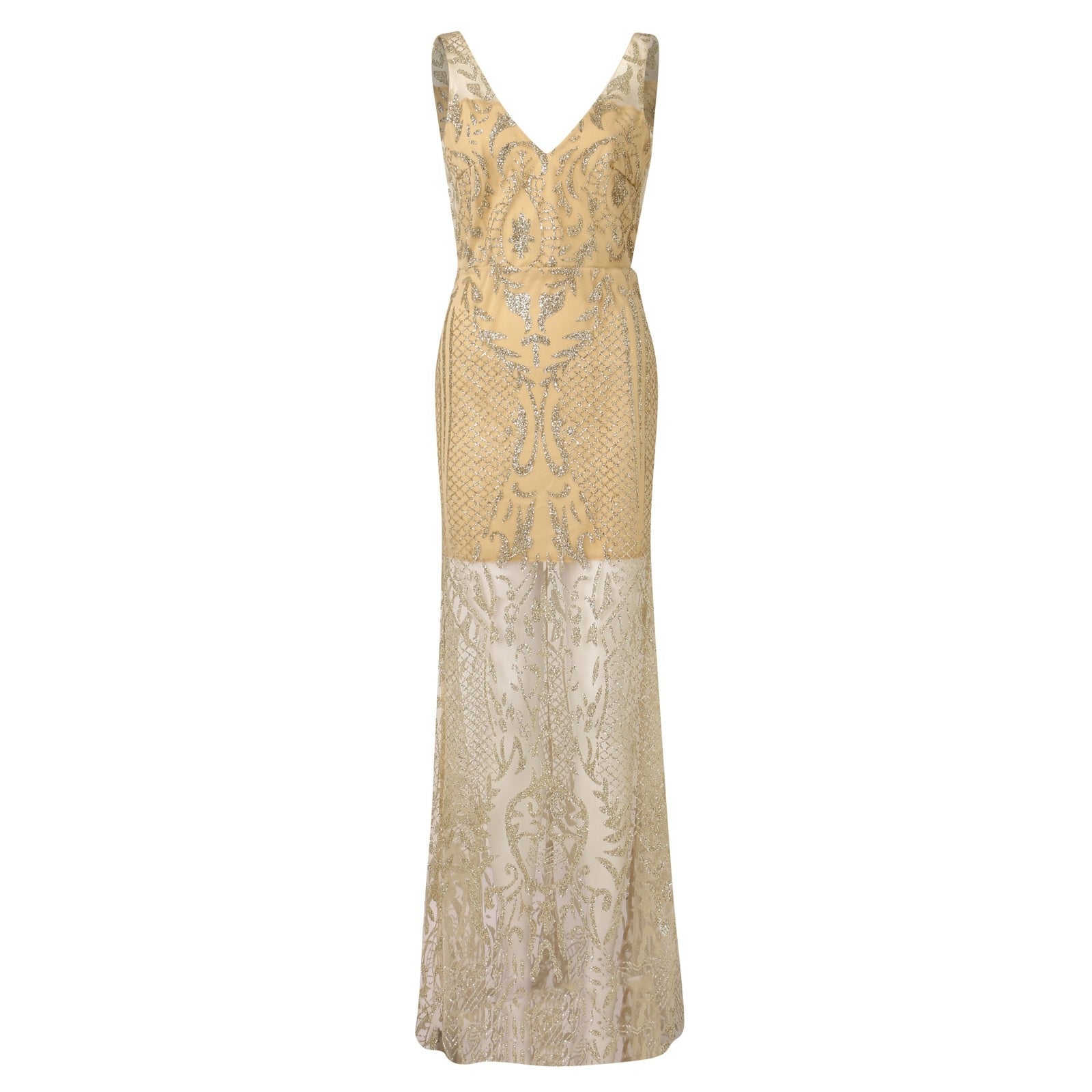 Elegant Evening Dress Women Gold Prom Dress Bling Mermaid Sequined Ladies Long image 4