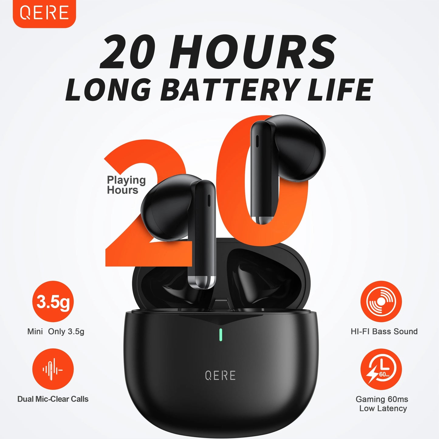 Wireless Headphones,QERE E28,NEW TWS Bluetooth 5.3,HD Microphone,HIFI Earphones image 1