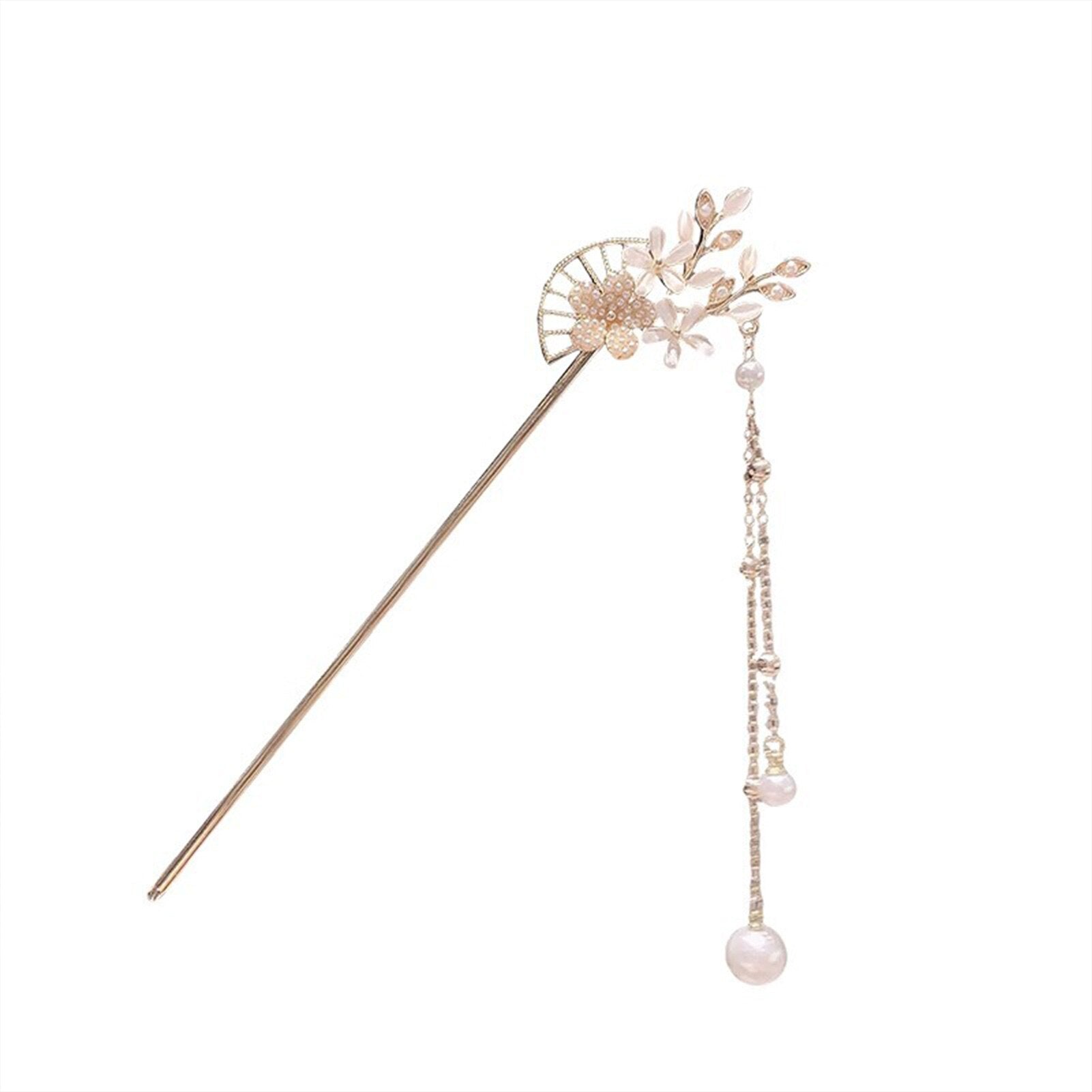 Classic Hair Stick Peach-blossomhair Chopsticks Gold Plated Prong Updo Chignon image 4