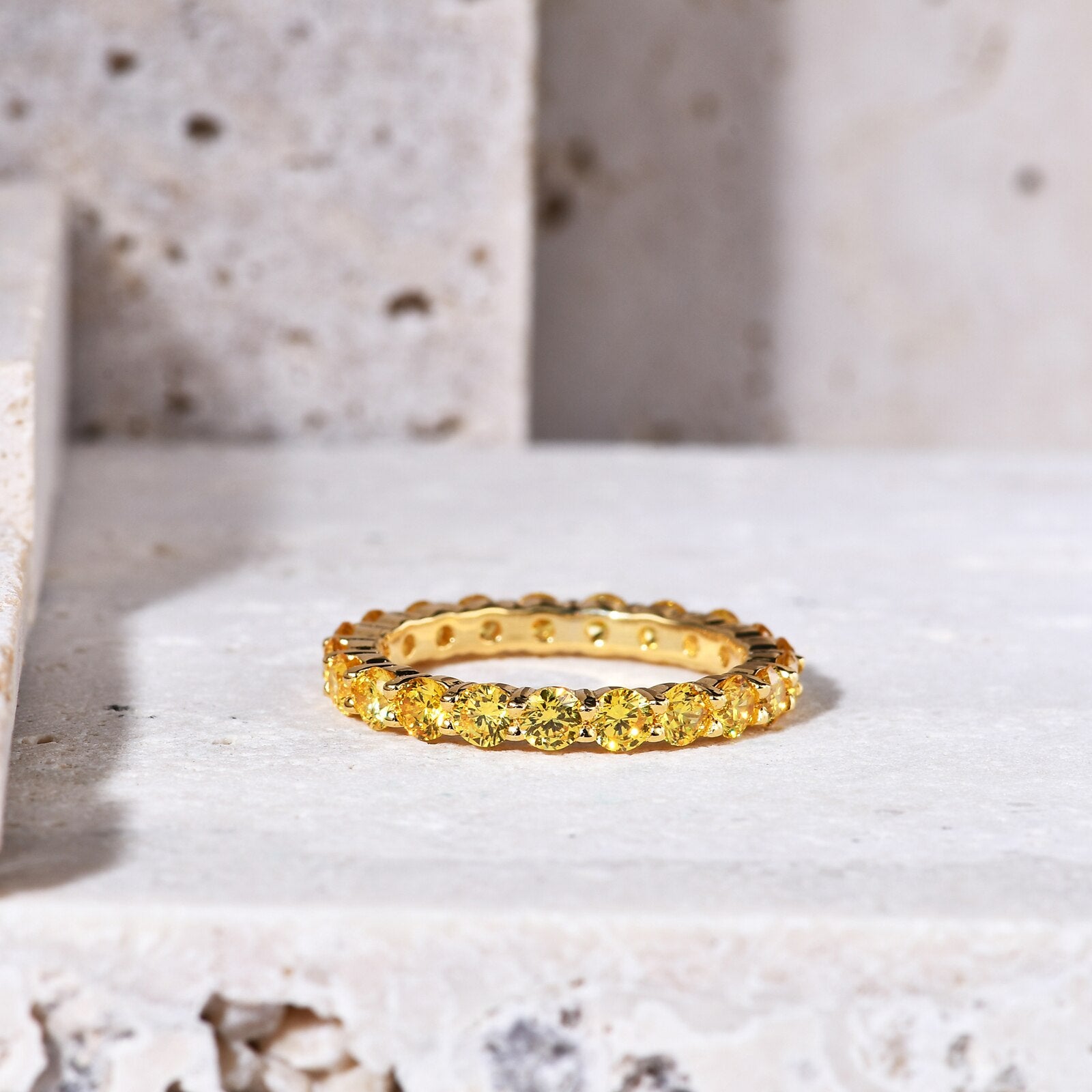GEM'S BALLET 925 Sterling Silver 18K Gold-filled Gemstone Eternity Band Ring image 8