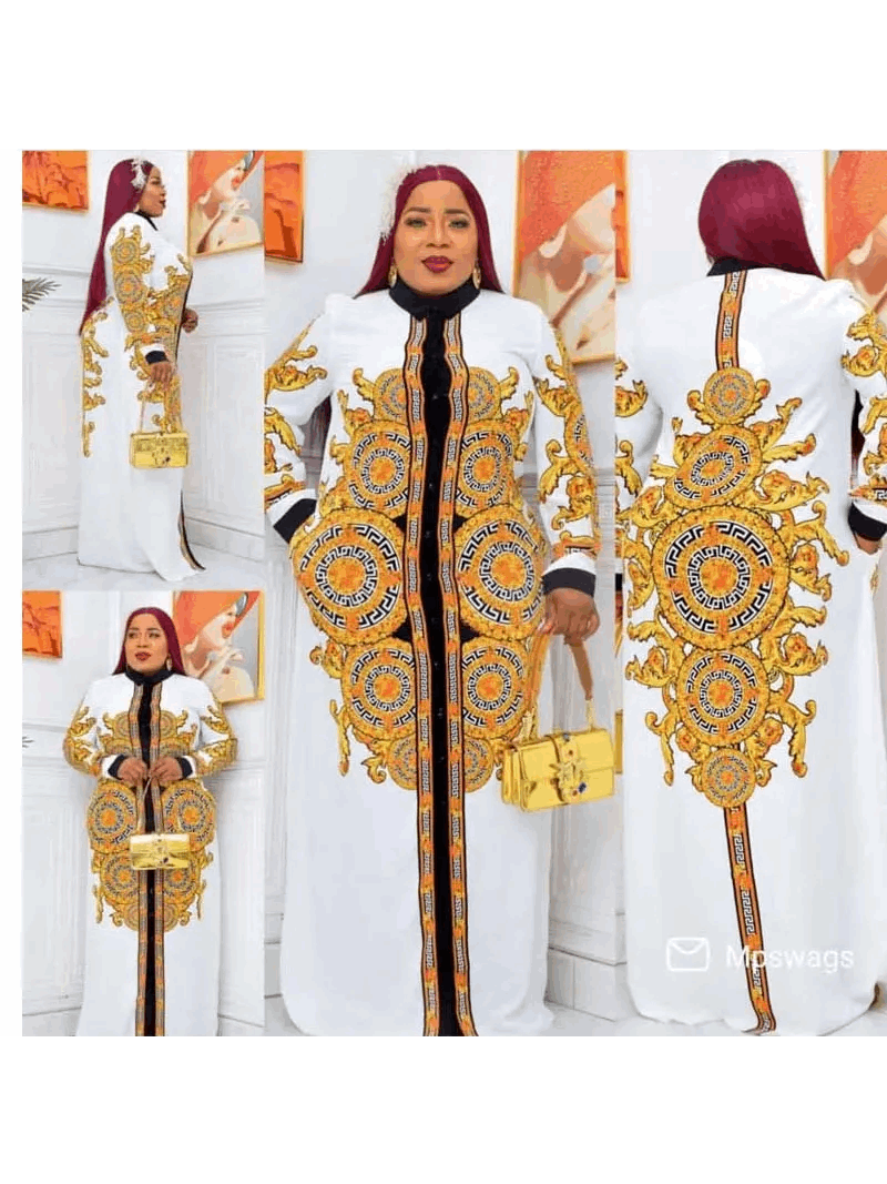 New Fashion  Shirt collar African chiffon Loose Long Dashiki Traditional Party image 1
