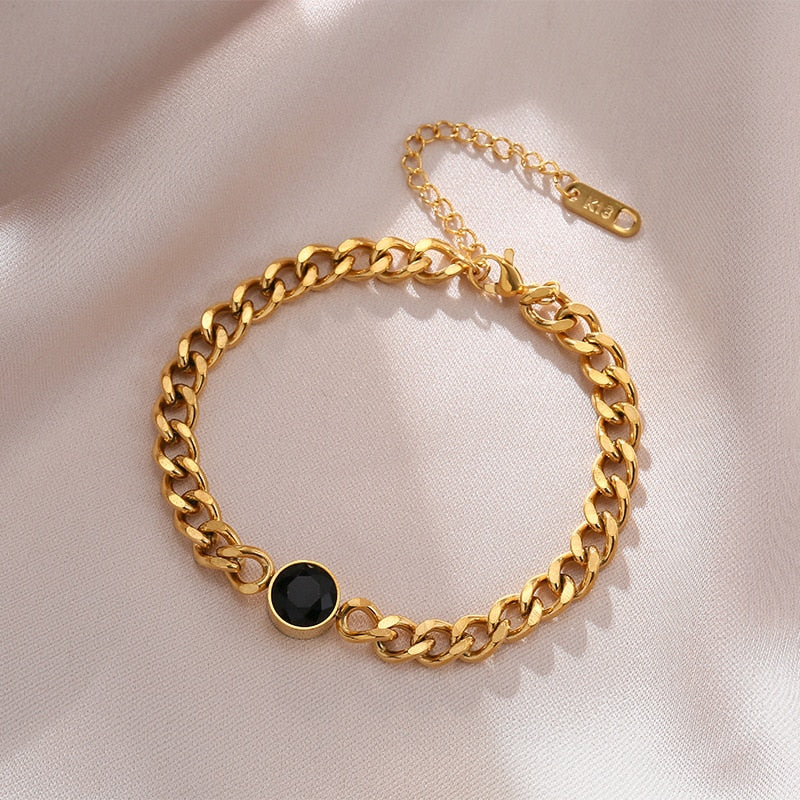 MEYRROYU Stainless Steel Layered Golden Pendant Bracelet For Women Retro image 7